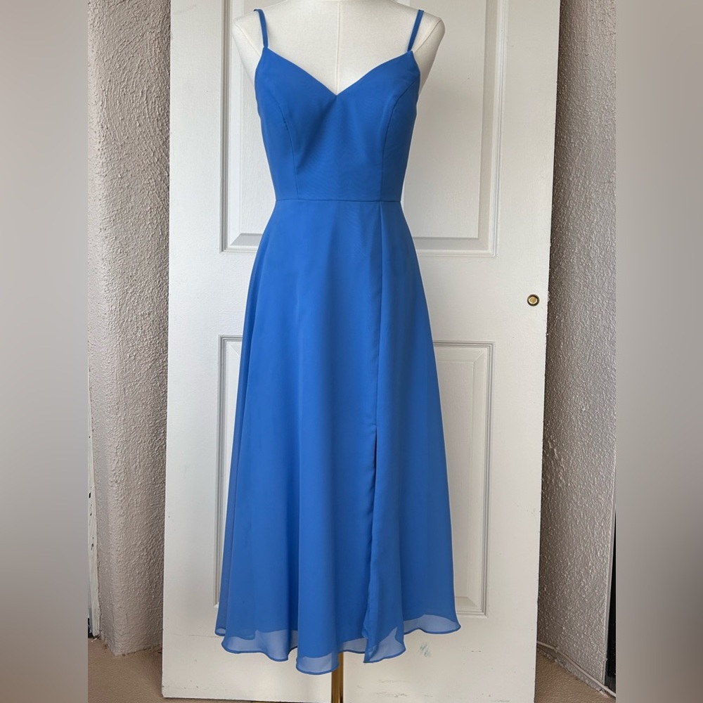Azazie Spaghetti Strap Tea Length Dress Custom‎ Size